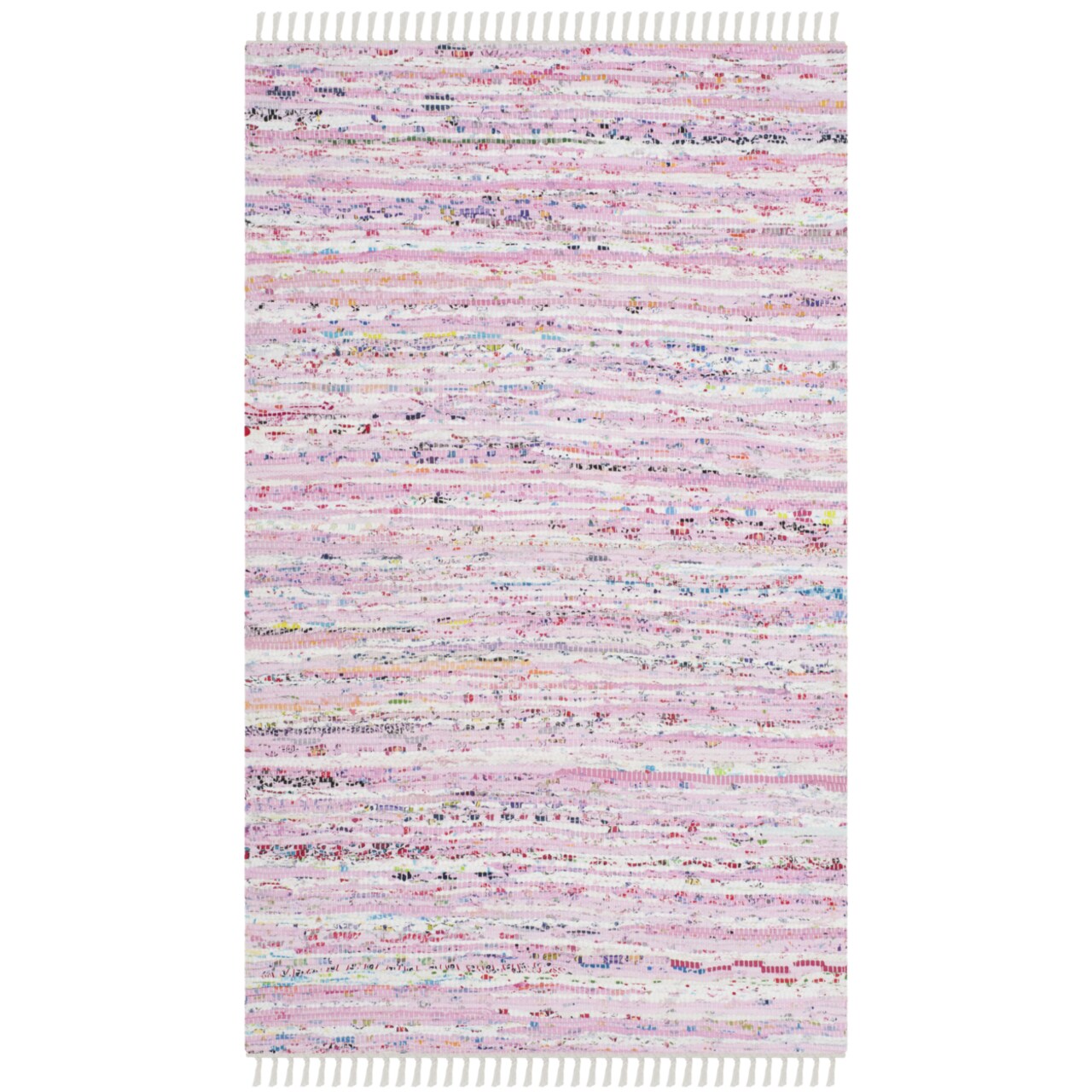 Safavieh Rag Rug Rar125E Handwoven Light Pink /Multi Rug Area Rug Carpet Shag